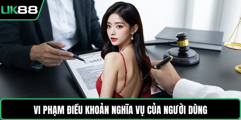 Vi phạm điều khoản nghĩa vụ của người dùng